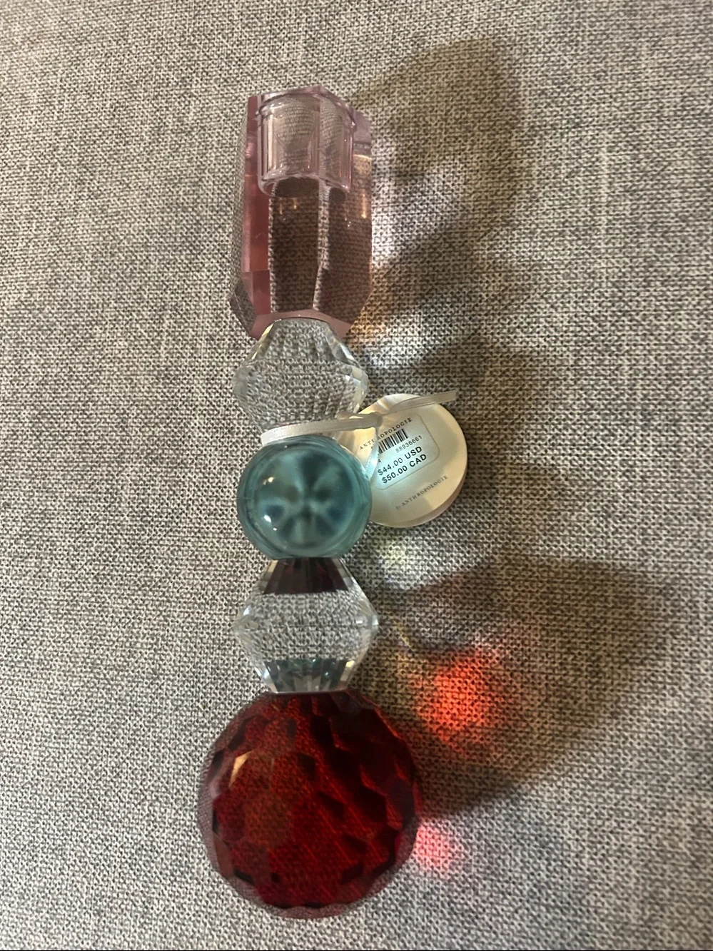 Faceted Crystal Tower Lantern Accent - Red, Pink, Blue